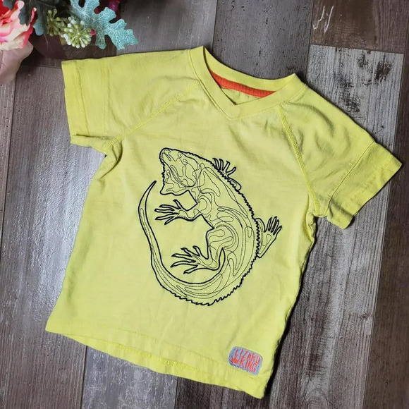 Cat & Jack Yellow Toddler Boy V-Neck Lizard King T-Shirt Size 3T NWOT - Picture 5 of 11